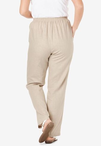 Woman Within Plus Size Straight Leg Linen Pant in Saudi Arabia