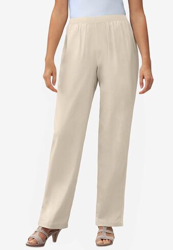 Woman Within Plus Size Straight Leg Linen Pant in Saudi Arabia