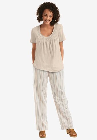 Woman Within Plus Size Straight Leg Linen Pant in Saudi Arabia