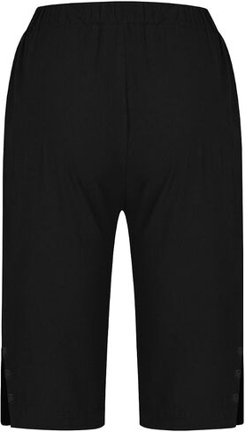 Bermuda Shorts for Women,Knee Length Linen Capri Pants High Waisted Comfy Casual Plus Size Capris 2025 in Kuwait