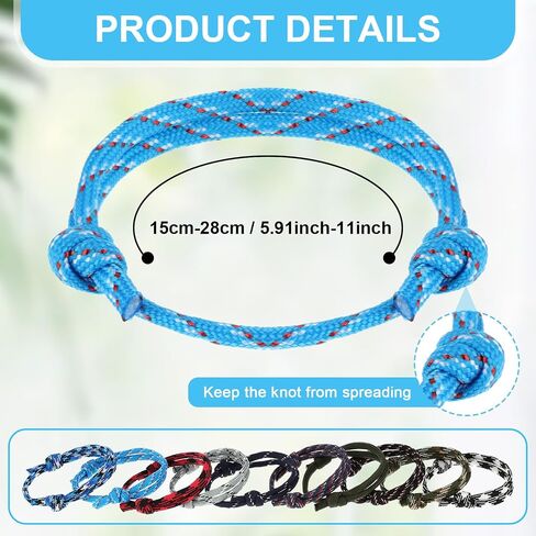 10pcs Colorful Handmade Braided Bracelets for Mens, Paracord Friendship Bracelet, Summer Beach Adjustable Size(10 Colors) in Saudi Arabia