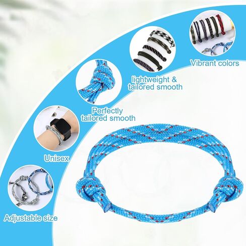 10pcs Colorful Handmade Braided Bracelets for Mens, Paracord Friendship Bracelet, Summer Beach Adjustable Size(10 Colors) in Saudi Arabia