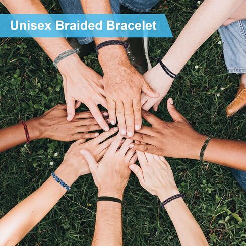 10pcs Colorful Handmade Braided Bracelets for Mens, Paracord Friendship Bracelet, Summer Beach Adjustable Size(10 Colors) in Saudi Arabia