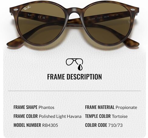 نظارة شمسية Ray-Ban RB4305 على شكل فانتوس مع مجموعة نظارات - ملاءمة عالية - نظارة شمسية كلاسيكية مثالية للمناسبات الرسمية والعادية in Kuwait