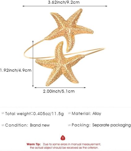 Gold Starfish Arm Cuff for Women Upper Arm Cuff Open Bangle Bracelets Boho Summer Beach Sea Shell Conch Horse Pearl Statement Bracelet in Kuwait