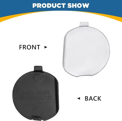Topus Front Pumper Tow Hook Cover for Mazda 3 Axela 2014 2015 2016 Dowing Eye Cap Trailer Cover BHN1-50-A11-BB BHN150A11BB (Silver ، Side Driver) in Kuwait