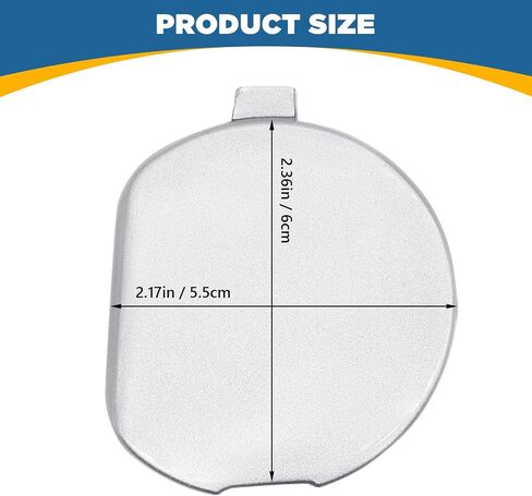 Topus Front Pumper Tow Hook Cover for Mazda 3 Axela 2014 2015 2016 Dowing Eye Cap Trailer Cover BHN1-50-A11-BB BHN150A11BB (Silver ، Side Driver) in Kuwait