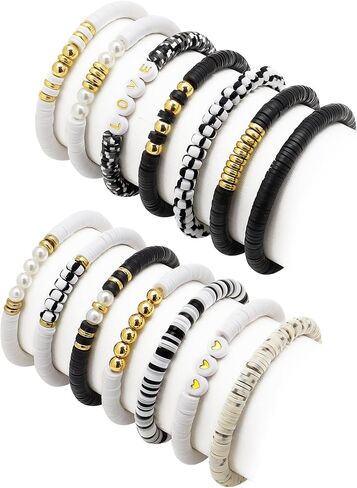 Friendship Bracelets Beaded Stretch Bracelets for Women Stackable Clay Bead Boho Bracelet Bulk Beach Summer Cute Jewelry Set in Saudi Arabia