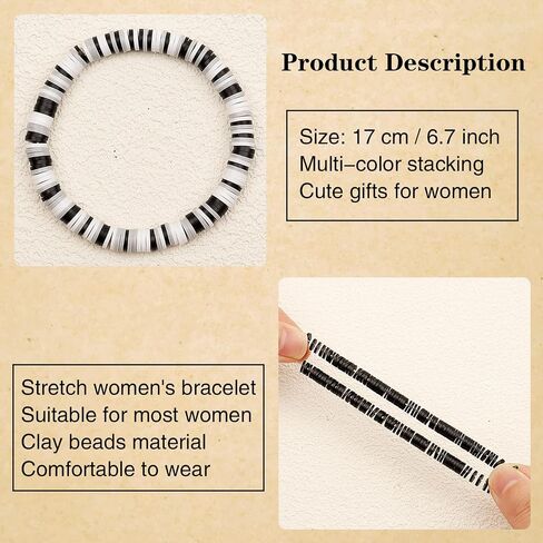 Friendship Bracelets Beaded Stretch Bracelets for Women Stackable Clay Bead Boho Bracelet Bulk Beach Summer Cute Jewelry Set in Saudi Arabia