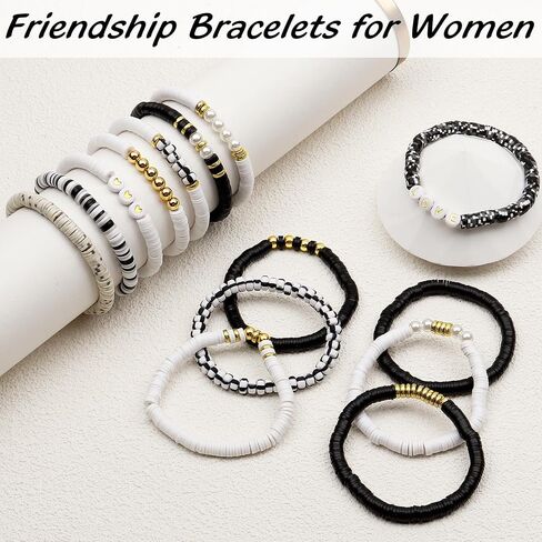 Friendship Bracelets Beaded Stretch Bracelets for Women Stackable Clay Bead Boho Bracelet Bulk Beach Summer Cute Jewelry Set in Saudi Arabia