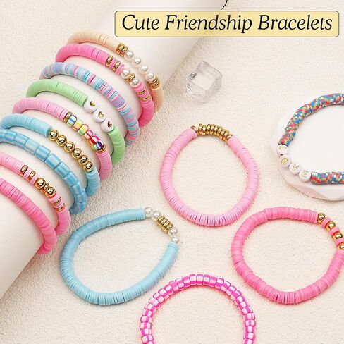 Friendship Bracelets Beaded Stretch Bracelets for Women Stackable Clay Bead Boho Bracelet Bulk Beach Summer Cute Jewelry Set in Saudi Arabia