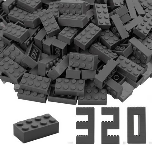2x4 بناء الطوب 320 قطعة ، 8 ألوان مختلطة الطوب مجموعة كبيرة ، إكسسوارات قطع الغيار الأساسية ، مجموعة لبنات البناء الإبداعية الكلاسيكية ، متوافقة in Saudi Arabia