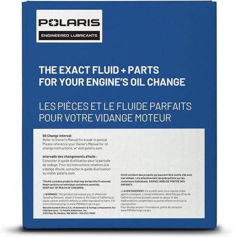تشمل مجموعة تغيير زيت Polaris لـ Ranger XD 1500 مع محرك البروستار ، بما في ذلك نماذج الطاقم ، 4 ربعات من زيت PS-4 Extreme 0W-50 الاصطناعي الكامل ، مرشح زيت واحد ، 1 غسالة ، على الطريق UTV-2890883 in Saudi Arabia
