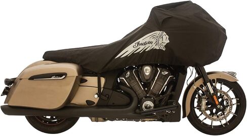 Indian Motorcycle Half Travel Cover, Black, Specific for Challenger, Challenger Elite, Chieftain Dark Horse, Pursuit Elite, Springfield Dark Horse, and More, Genuine OEM Part 2884459 in Saudi Arabia