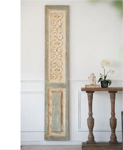 HEMM 14" x 78.5" Large Wooden Rectangle Hanging Panel, Decorative Wall Sculpture, Carved Wall Art in Saudi Arabia