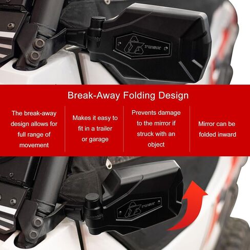 TUSK PIVOT PIVOT UTV Mirror Kit W/A-Pillar Mounts لـ Honda Talon 1000x Fox Live Valve 2021-2025 in Saudi Arabia
