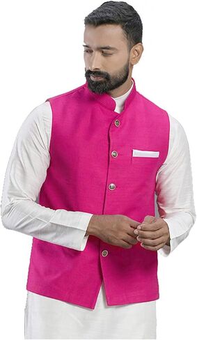 Elina fashion Men's Indian Nehru Jacket || Designer Bandhgala Jodhpuri Sleeve Less ONLY Waistcoat in Saudi Arabia