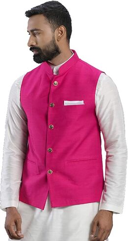 Elina fashion Men's Indian Nehru Jacket || Designer Bandhgala Jodhpuri Sleeve Less ONLY Waistcoat in Saudi Arabia