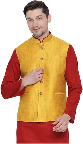 Elina fashion Men's Indian Nehru Jacket || Designer Bandhgala Jodhpuri Sleeve Less ONLY Waistcoat in Saudi Arabia
