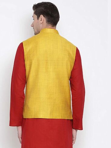 Elina fashion Men's Indian Nehru Jacket || Designer Bandhgala Jodhpuri Sleeve Less ONLY Waistcoat in Saudi Arabia