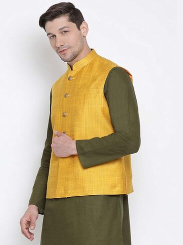 Elina fashion Men's Indian Nehru Jacket || Designer Bandhgala Jodhpuri Sleeve Less ONLY Waistcoat in Saudi Arabia