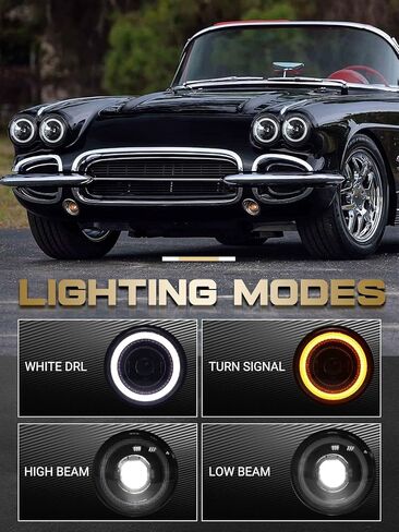 4PC 5 3/4'' led headlight 5.75 Led Headlight Round Anti-glare with DRL Turn Signal Projector led Headlights Compatible with Chevy etc Replacement 4000 4040 5506 H5006 H651 H466 in Kuwait