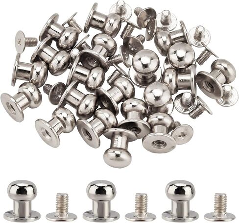 GORGECRAFT 20 Sets 8mm Brass Round Head Button Phillips Screw Stud Rivet Chicago Screw Button Leather Rivets Craft Belt Fastener for DIY Craft Leather Craft Repairs Jackets Wallet, Antique Bronze in Kuwait