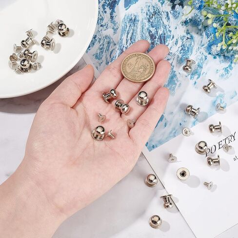 GORGECRAFT 20 Sets 8mm Brass Round Head Button Phillips Screw Stud Rivet Chicago Screw Button Leather Rivets Craft Belt Fastener for DIY Craft Leather Craft Repairs Jackets Wallet, Antique Bronze in Kuwait