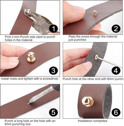 GORGECRAFT 20 Sets 8mm Brass Round Head Button Phillips Screw Stud Rivet Chicago Screw Button Leather Rivets Craft Belt Fastener for DIY Craft Leather Craft Repairs Jackets Wallet, Antique Bronze in Kuwait