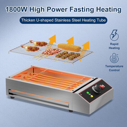 Electric Indoor Grill, 1500W Commercial Portable BBQ Grill Smokeless Countertop Grill with Removable Griddle, Stainless Steel, for Restaurant Camping Party in Saudi Arabia