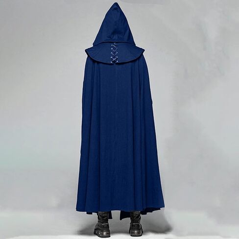 Mens Gothic Hooded Cloak Renaissance Event Long Cloak Robe Cloak for Men Witch Halloween Cosplay Costume in Saudi Arabia