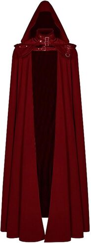 Mens Gothic Hooded Cloak Renaissance Event Long Cloak Robe Cloak for Men Witch Halloween Cosplay Costume in Saudi Arabia