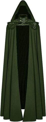 Mens Gothic Hooded Cloak Renaissance Event Long Cloak Robe Cloak for Men Witch Halloween Cosplay Costume in Saudi Arabia