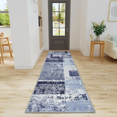 LOCHAS Rug for Living Room, Washable Soft Area Rugs for Bedroom 6x9, Abstract Carpet for Indoor Office Kids Dining Room Nursery Floor, Grey Geometric Vintage Home Decor, Non Slip, Pet Child Friendly in Kuwait
