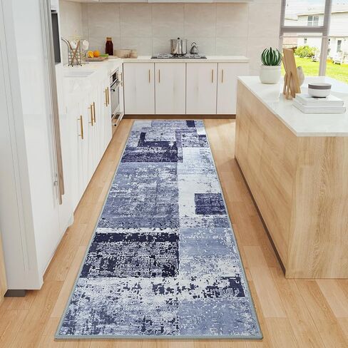 LOCHAS Rug for Living Room, Washable Soft Area Rugs for Bedroom 6x9, Abstract Carpet for Indoor Office Kids Dining Room Nursery Floor, Grey Geometric Vintage Home Decor, Non Slip, Pet Child Friendly in Kuwait
