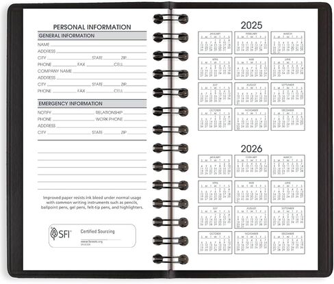 AT-A-GLANCE 2026 Planner, Weekly, 2.5" x 4.5", Pocket Size, Black (700350526) in Saudi Arabia