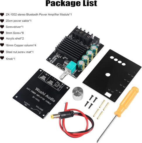 ZK-502H 50W+50W Bluetooth Amplifier Board TPA3116D2 Digital Power Amplifier Audio Amplifier Module Bluetooth 5.0 Dual Channel AMP with AUX/USB/Bluetooth/Flash Drive in Kuwait