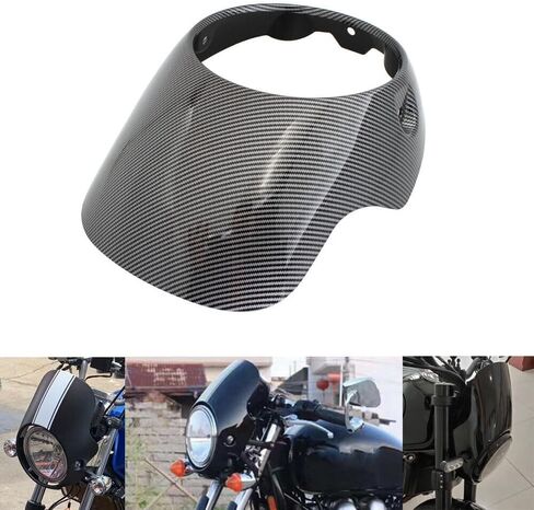 Royal Sun Carbon Fiber Headlight Fairing Cowl Guard Frame Mask Compatible with Triumph Bonneville T100 T120 Thruxton Thunderbird Sport Honda CB150 R18 Ducati Monster 7 inch headlights Model Size in Saudi Arabia