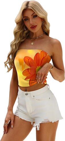 Ofeefan Tube Tops for Women Floral Printed Summer Beach Extits 2025 Ttrendy Fashion in Saudi Arabia