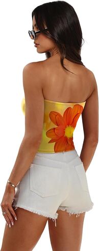 Ofeefan Tube Tops for Women Floral Printed Summer Beach Extits 2025 Ttrendy Fashion in Saudi Arabia