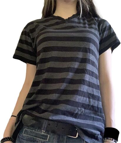Y2k Grunge Graphic Tees for Women Teen Girls Vintage Goth Aesthetic Baggy Shirts 2000s Emo Tops Summer Clothes in Saudi Arabia