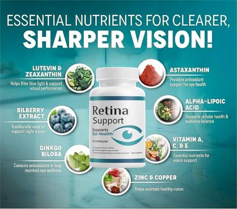 (حزمة 3) كبسولات مكملات الشبكية ، حبوب منع الحمل - أقصى قوة ، ملحق لـ Visionvitamin (180 كبسولة) in Kuwait