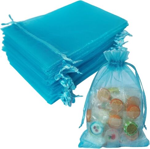 100 PCS urshsa carmstring gift facs 5 × 7 بوصة العاج للمجوهرات ، الحلوى ، البطاقة ، عملة ، وقماش شفاف شفاف الشبكة الواحد كيس لدش الطفل ، عيد الميلاد ، تفضل الحفلات ، دش الزفاف ، عيد ميلاد 40 ، حفل زفاف in Kuwait