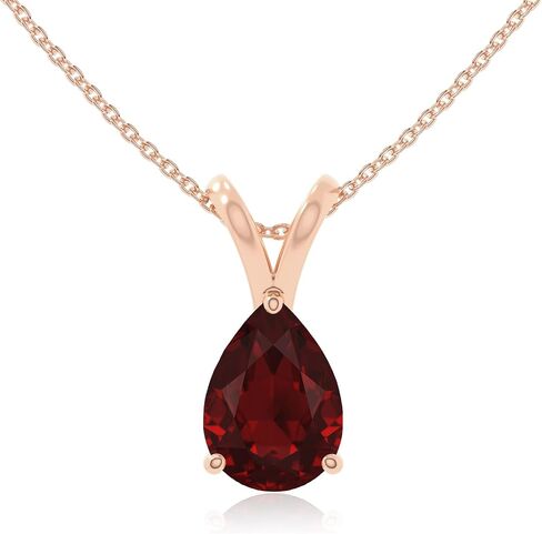 الحجر الأحجار الكريمة الطبيعية v-bale solitaire pendant قلادات للنساء باللون الفضي/18 كيلو الأصفر/الوردي الذهب فيرميل ، هدايا مجوهرات الحجر المولد لعيد ميلادها ، الزفاف ، عيد الميلاد ، التخرج ، عيد الحب in Kuwait