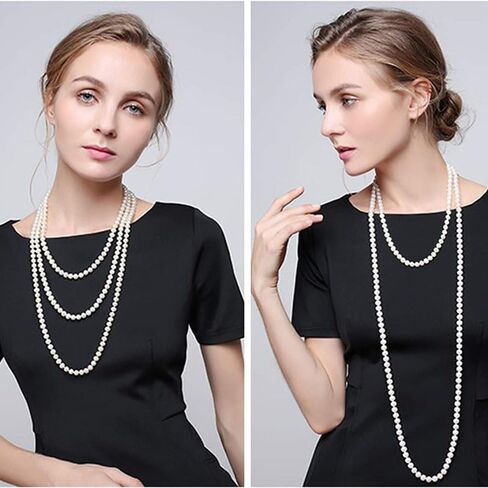 Long Pearl Necklace for women - Elegant Long Necklaces for Women Classic Pearl Choker Necklaces for Women Luxurious Pearl Necklaces for women Timeless Pearls Necklaces for Women Perfect for Weddings Parties Special Occasions in Kuwait