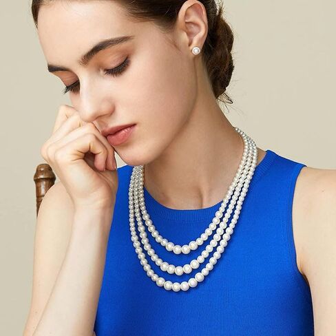Long Pearl Necklace for women - Elegant Long Necklaces for Women Classic Pearl Choker Necklaces for Women Luxurious Pearl Necklaces for women Timeless Pearls Necklaces for Women Perfect for Weddings Parties Special Occasions in Kuwait