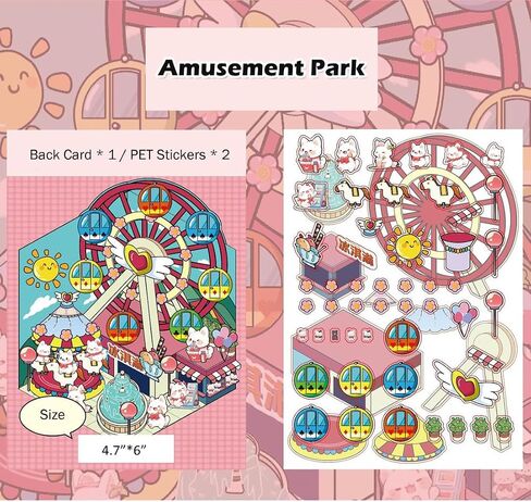 3D House Scene Stickers 4 Sets Room Sticker Book for Adults Funny Cute Miniature Scene Stickers Gifts for Family Friend in Saudi Arabia
