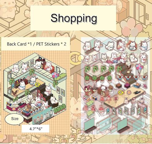 3D House Scene Stickers 4 Sets Room Sticker Book for Adults Funny Cute Miniature Scene Stickers Gifts for Family Friend in Saudi Arabia