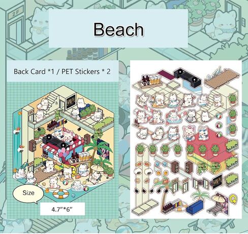 3D House Scene Stickers 4 Sets Room Sticker Book for Adults Funny Cute Miniature Scene Stickers Gifts for Family Friend in Saudi Arabia