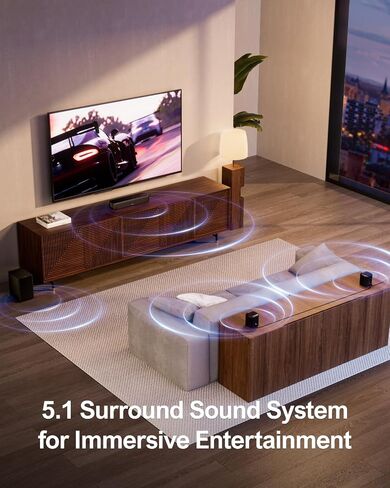 ULTIMEA 7.1ch Virtual Surround Sound Bar, Sound Bar for Smart TV with 4 Surround Speakers, Peak Power 330W, Surround Sound System for TV, App Control, TV Soundbar with Subwoofer, Opt/AUX/BT, Aura A40 in Saudi Arabia